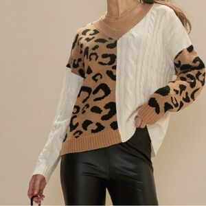 Chic Leopard Patchwork Sweater